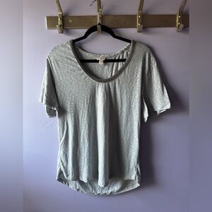 J. Crew Grey Top w/Beaded Collar Size XL